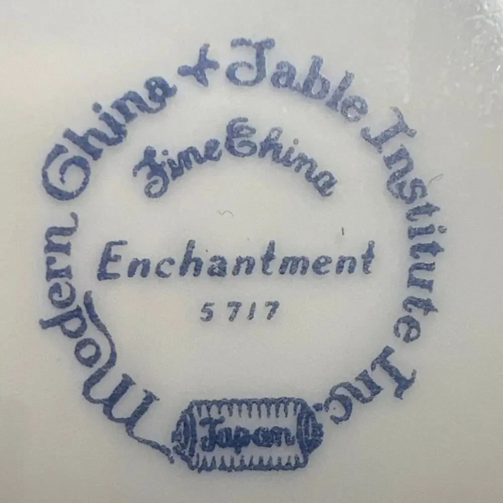 Replacement piece-Creamer  Enchantment Silver trim white flower print  10 oz